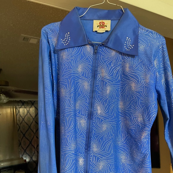 Beautiful royal blue bling show shirt - Picture 1 of 5